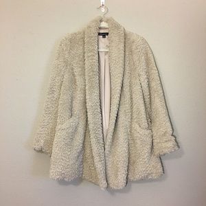 Kenneth Cole Teddy Bear Faux Fur Clutch Coat Sz S